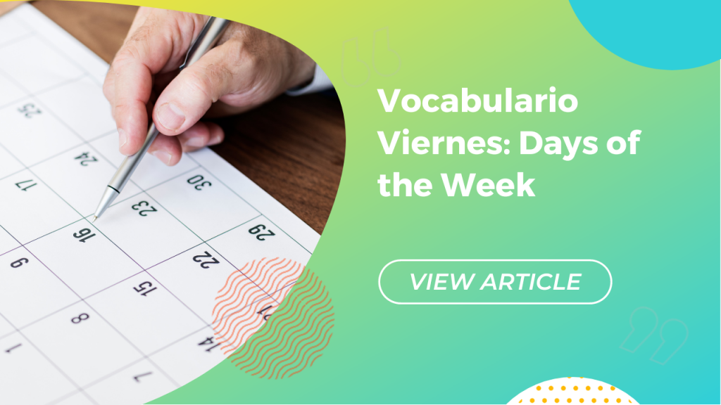 Vocabulario viernes days of the week Conversa blog