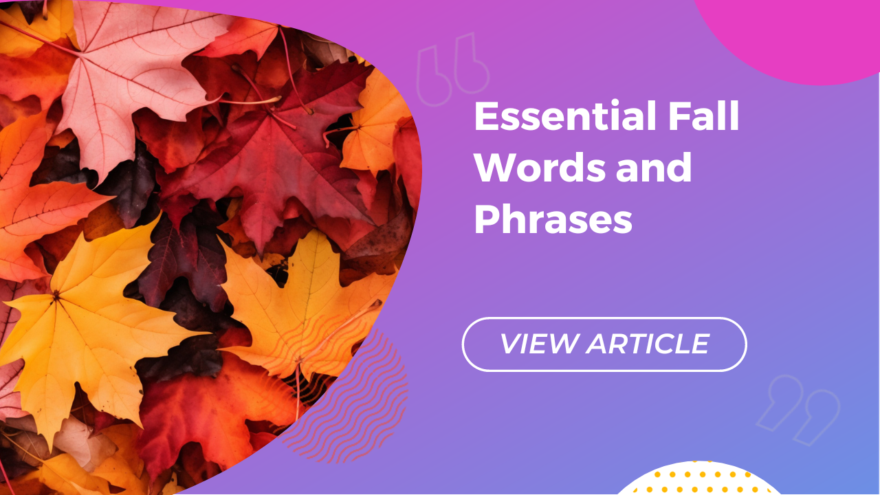 Essential fall words and phrases